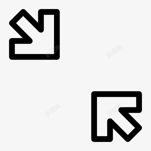 对角对箭头压缩收缩图标svg_新图网 https://ixintu.com 减小大小 压缩 对角对箭头 导航箭头papt 收缩 缩小