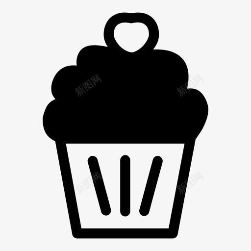 杯形蛋糕面包房甜点图标svg_新图网 https://ixintu.com 杯形蛋糕 洒布 甜点 糖霜 面包房