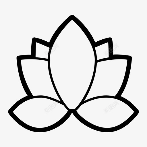 瑜伽莲花鲜花莲花图标svg_新图网 https://ixintu.com 瑜伽莲花 莲花 运动 鲜花