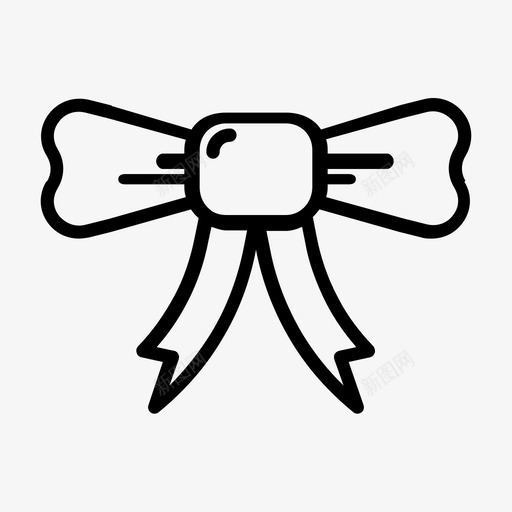 丝带圣诞节装饰图标svg_新图网 https://ixintu.com 丝带 圣诞节 装饰 领带