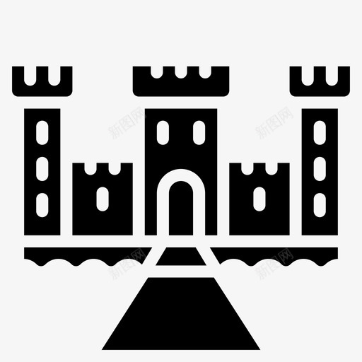 城堡护城河建筑城堡图标svg_新图网 https://ixintu.com 城堡 城堡护城河 建筑 建筑坚固