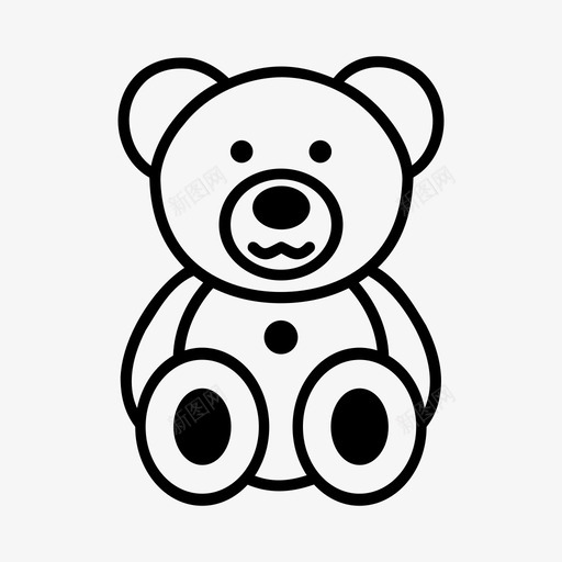 泰迪熊可爱洋娃娃图标svg_新图网 https://ixintu.com 可爱 毛皮 泰迪熊 洋娃娃 玩具