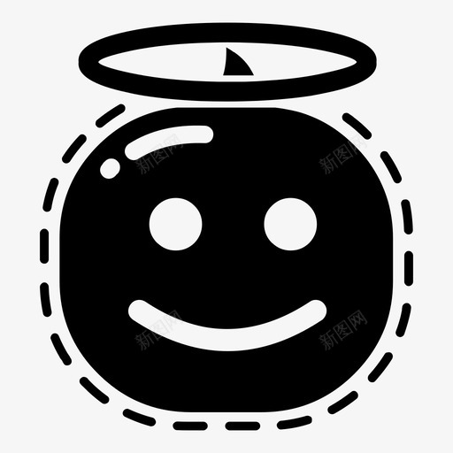 天真天使可爱的表情图标svg_新图网 https://ixintu.com 可爱的表情 天使 天真
