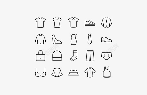 Vector Clothing Iconssvg_新图网 https://ixintu.com Vector Clothing Icons