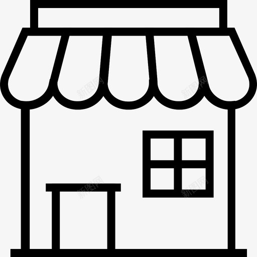 建筑商业商场图标svg_新图网 https://ixintu.com 商业 商场 商店 建筑 建筑线64