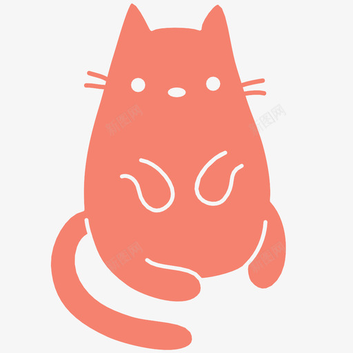看猫咪可爱猫咪图标svg_新图网 https://ixintu.com 可爱 坐姿 宠物 猫咪 猫咪力量 看猫咪