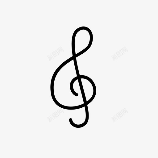 高音谱号音乐音符图标svg_新图网 https://ixintu.com 曲调 符号 音乐 音符 高音谱号