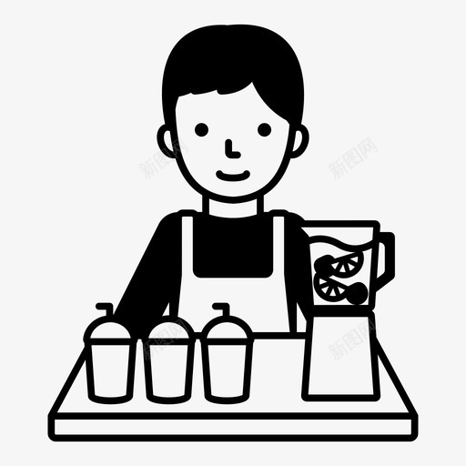果汁吧职员职业图标svg_新图网 https://ixintu.com 果汁吧职员 职业