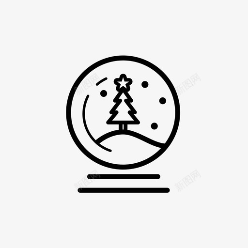 雪球圣诞树图标svg_新图网 https://ixintu.com 圣诞树 雪球