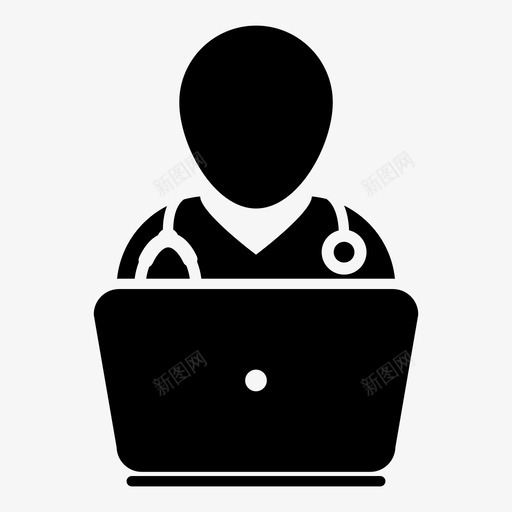 医生聊天咨询图标svg_新图网 https://ixintu.com 医学 医生 医疗 听诊器向量图标 咨询 在线 支持 聊天