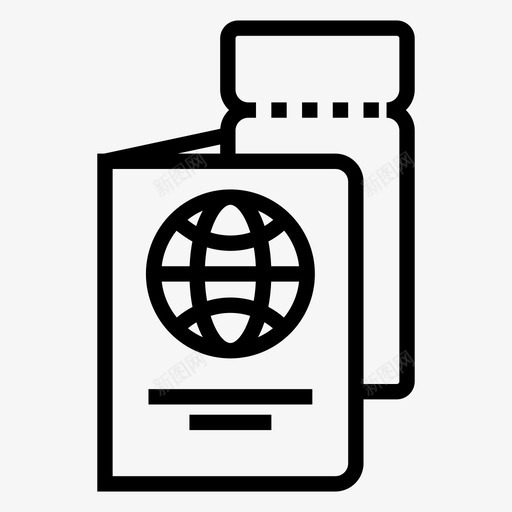 护照和机票登记入住假期图标svg_新图网 https://ixintu.com 假期 护照和机票 旅行 暑期 登记入住