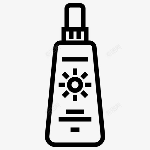 防晒霜美容化妆品图标svg_新图网 https://ixintu.com 乳液 化妆品 夏季 旅游 美容 防晒霜