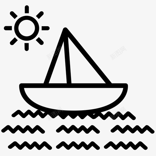 帆船海洋大海图标svg_新图网 https://ixintu.com 大海 帆船 旅游线路图标 海洋