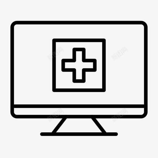 医疗桌面电脑健康图标svg_新图网 https://ixintu.com 健康 医疗桌面 医院 在线医疗 电脑