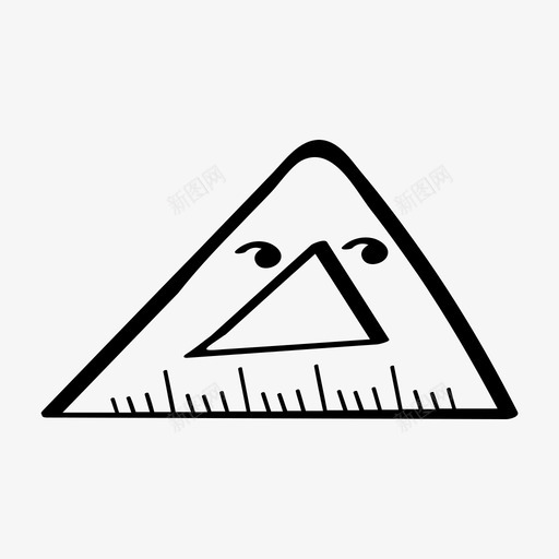 设置正方形可爱涂鸦图标svg_新图网 https://ixintu.com 三角形 可爱 学校用品涂鸦 尺子 涂鸦 设置正方形