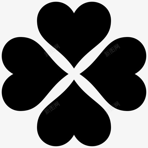 红心三叶草瓦伦丁图标svg_新图网 https://ixintu.com 三叶草 瓦伦丁 红心