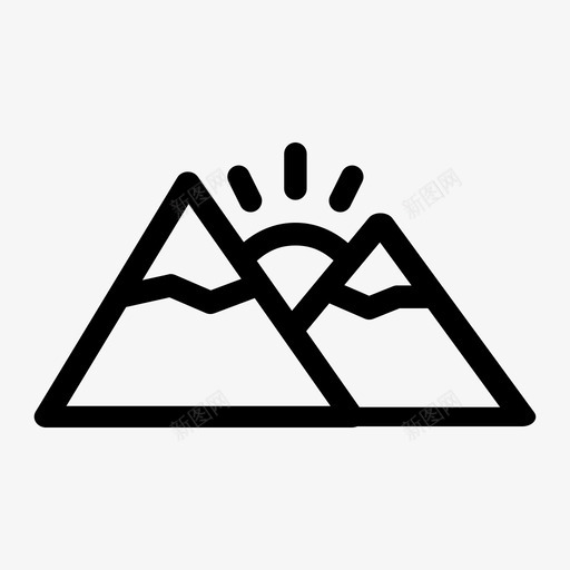 山雪太阳图标svg_新图网 https://ixintu.com 天气 太阳 山 雪