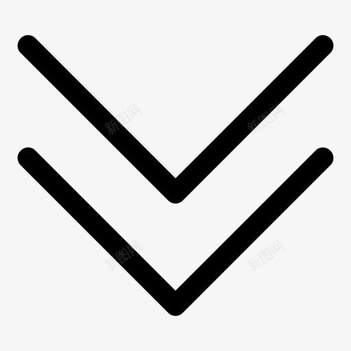 双下箭头双箭头图标svg_新图网 https://ixintu.com 双下 双箭头 箭头 线性箭头