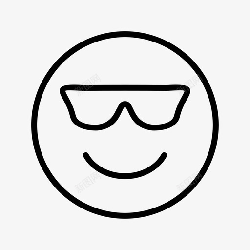 酷表情脸图标svg_新图网 https://ixintu.com 笑脸 脸 表情 酷
