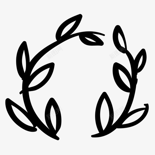花环漂亮装饰图标svg_新图网 https://ixintu.com 叶子 手绘 漂亮 花环 装饰