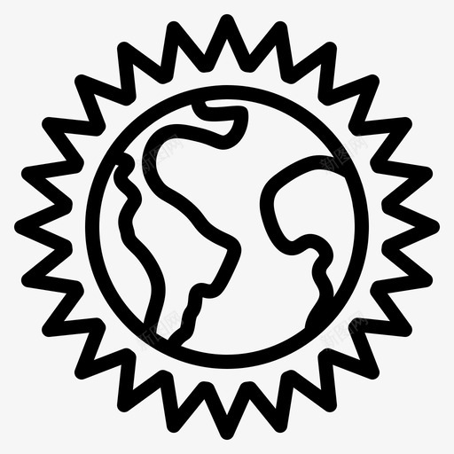 全球变暖大气地球图标svg_新图网 https://ixintu.com 全球变暖 地球 大气 热量 能源
