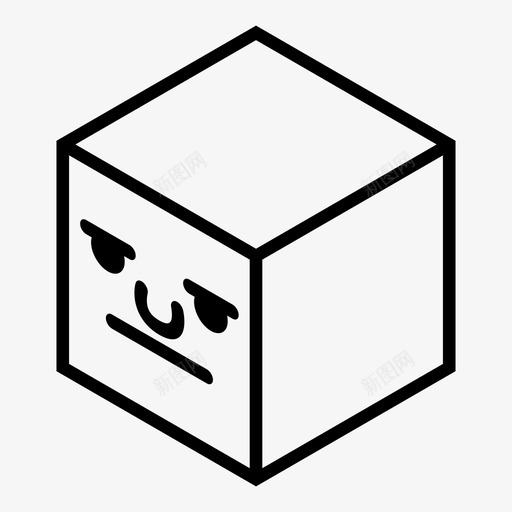 无聊的立方体脸沮丧情绪化图标svg_新图网 https://ixintu.com 情绪化 无聊的立方体脸 沮丧 立方体情绪化