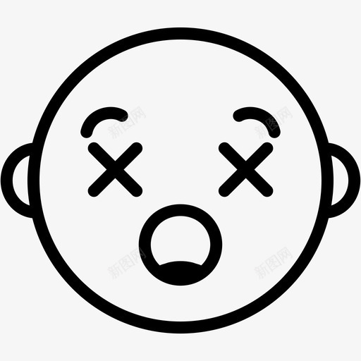 表情符号脸震惊图标svg_新图网 https://ixintu.com 笑脸 脸 表情符号 震惊