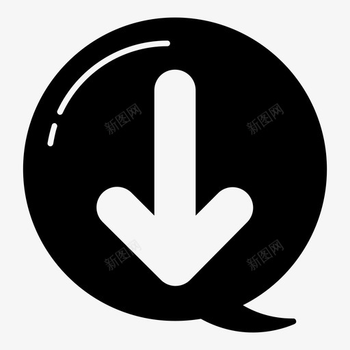 向下箭头语音气泡应用程序图标svg_新图网 https://ixintu.com 向下箭头语音气泡 应用程序