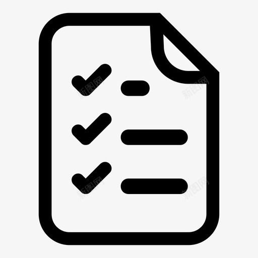 列表检查文件图标svg_新图网 https://ixintu.com 任务 列表 勾选 文件 检查 线性平方v2