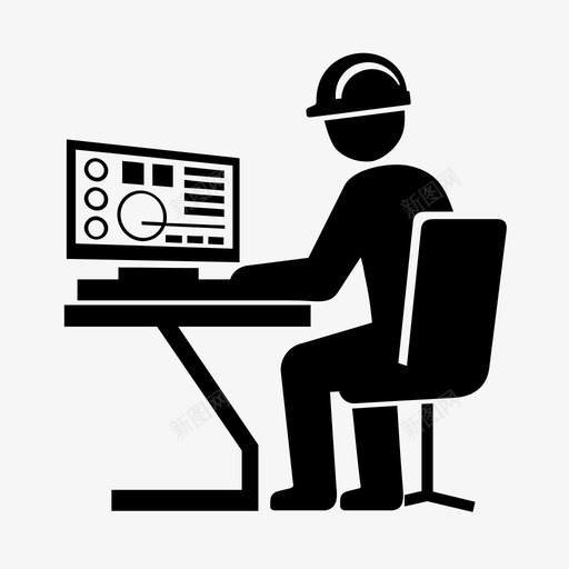 操作员计算机工程师图标svg_新图网 https://ixintu.com 工厂 工程师 操作员 机器 机器人 计算机