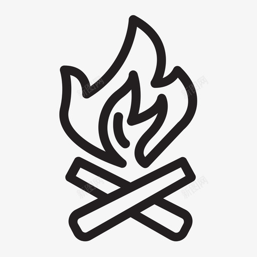 柴火烧烤假日图标svg_新图网 https://ixintu.com 假日 夏天 柴火 烧烤