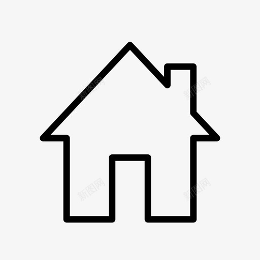 家房子基本轮廓薄图标svg_新图网 https://ixintu.com 基本轮廓薄 家 房子