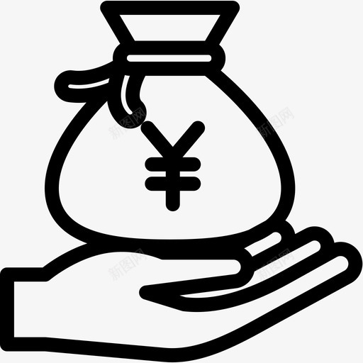 日元袋子现金图标svg_新图网 https://ixintu.com 付款 投资 日元 现金 袋子 资金线 钱