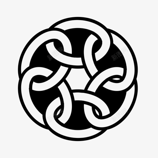 结凯尔特人图案图标svg_新图网 https://ixintu.com 凯尔特人 图案 结