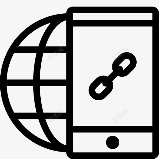 连接全球互联网图标svg_新图网 https://ixintu.com 互联网 全球 在线 平面轮廓搜索引擎优化营销 搜索引擎优化 连接