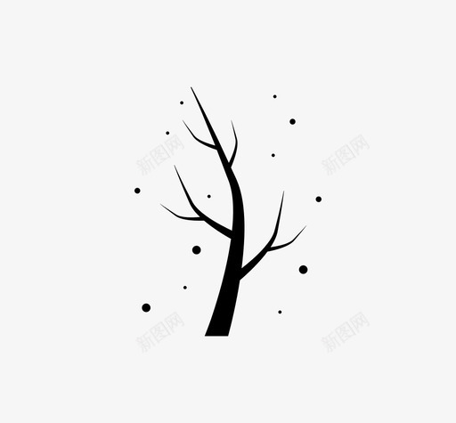 冬天雨季节图标svg_新图网 https://ixintu.com 冬天 四季 季节 树 雨 雪