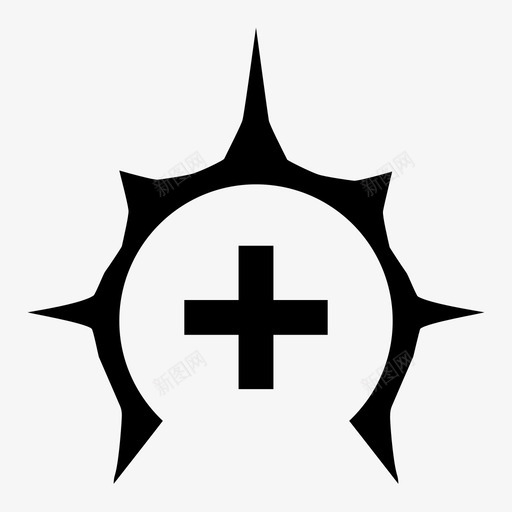 神圣元素十字架游戏图标svg_新图网 https://ixintu.com rpg图标伤害元素 光明 十字架 天堂 游戏 神圣元素