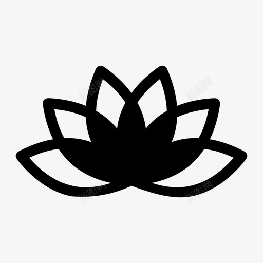 莲花花朵植物图标svg_新图网 https://ixintu.com 大自然 植物 花朵 莲花
