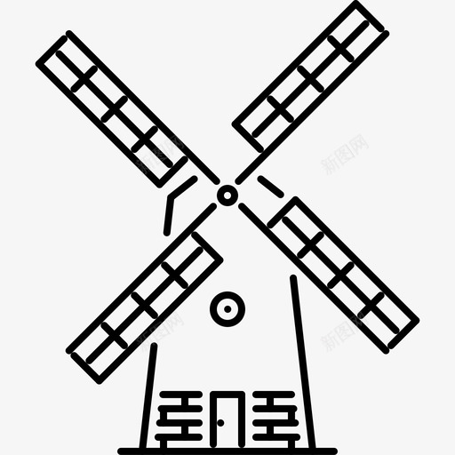磨坊农业农场图标svg_新图网 https://ixintu.com 农业 农场 磨坊 自然 花园 花园轮廓