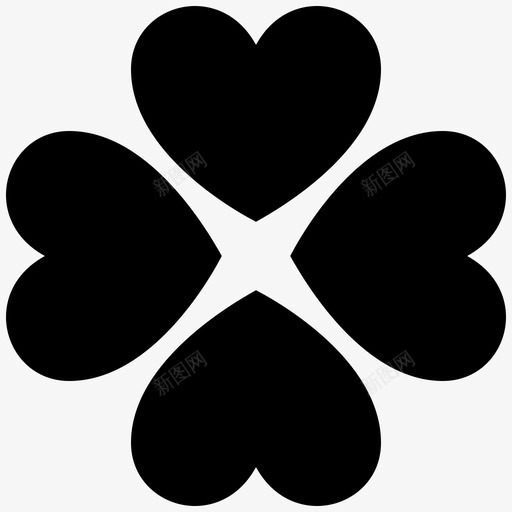 红心三叶草瓦伦丁图标svg_新图网 https://ixintu.com 三叶草 瓦伦丁 红心