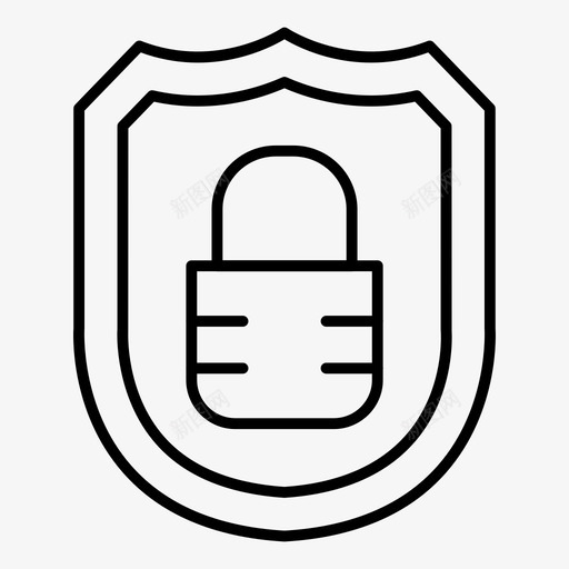 锁安全屏蔽图标svg_新图网 https://ixintu.com 安全 安全细线图标 屏蔽 锁
