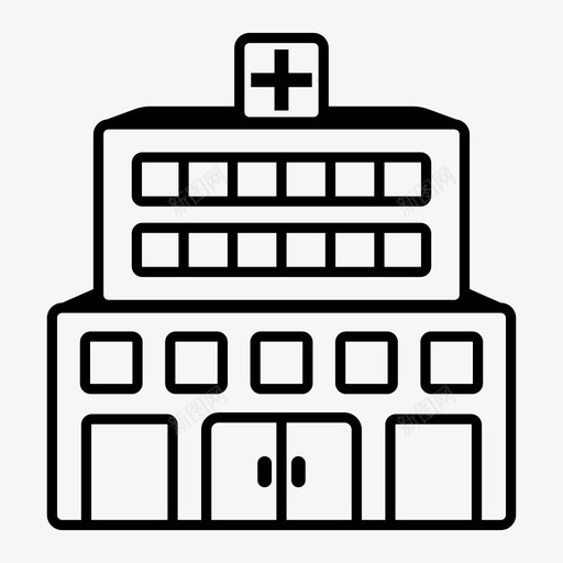 医院医疗中心综合诊所图标svg_新图网 https://ixintu.com 医疗中心 医院 大楼 综合诊所