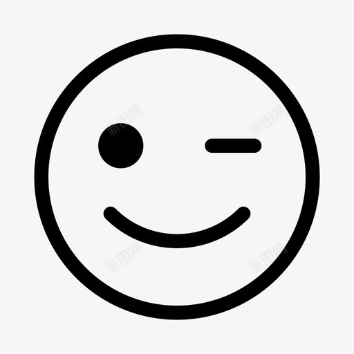 眨眼表情脸开心图标svg_新图网 https://ixintu.com 开心 微笑 眨眼表情 脸 表情微笑