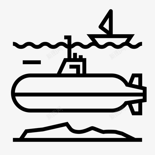 潜艇海军海洋图标svg_新图网 https://ixintu.com 军事 水下 海军 海洋 潜艇 船