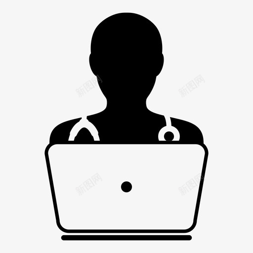 医生会诊医院图标svg_新图网 https://ixintu.com 互联网 会诊 医生 医生向量图标 医疗 医院 听诊器 在线