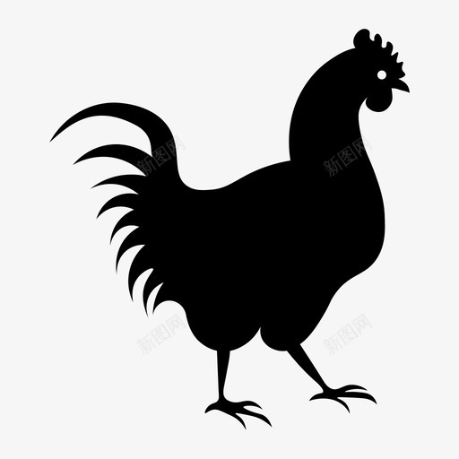 公鸡动物鸟图标svg_新图网 https://ixintu.com 公鸡 动物 雄鸟 鸟