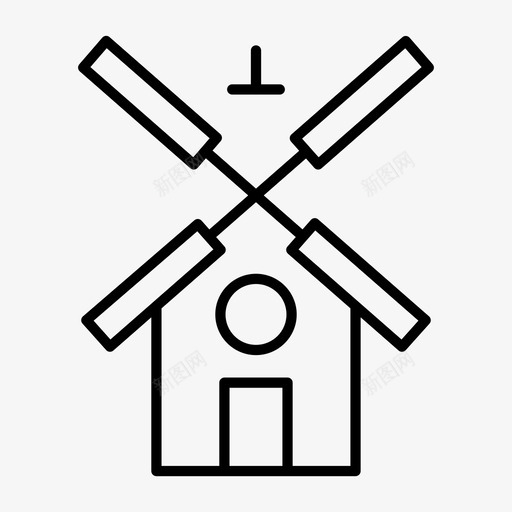 风车能源农场图标svg_新图网 https://ixintu.com 农场 能源 荷兰 风车