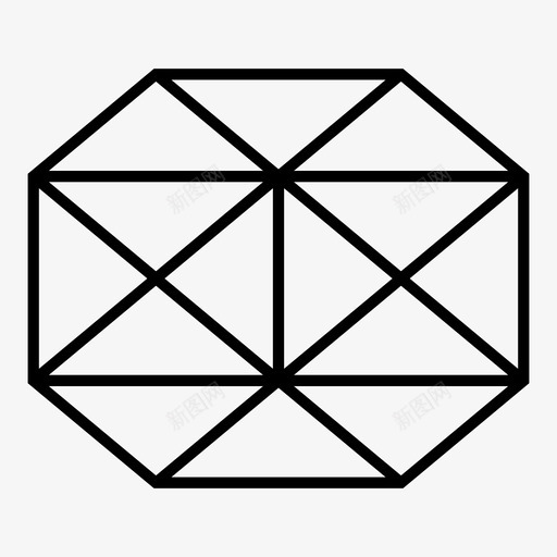 钻石宝石几何形状图标svg_新图网 https://ixintu.com 八角形 几何形状 宝石 蓝宝石 钻石