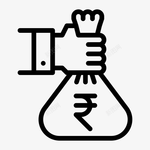 卢比包金融货币图标svg_新图网 https://ixintu.com 储蓄 利润 卢比包 网上商店 货币 金融