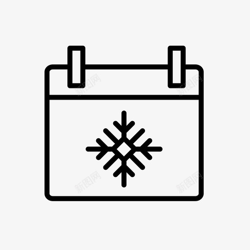 日历圣诞节雪花图标svg_新图网 https://ixintu.com 圣诞套装4 圣诞节 日历 雪花